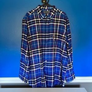 Club Room Men’s Size XXL Blue Combo Flannel Shirt NWT